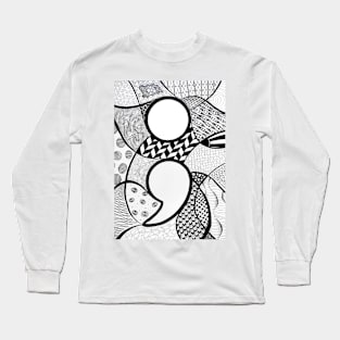 Semicolon Zentangle Long Sleeve T-Shirt